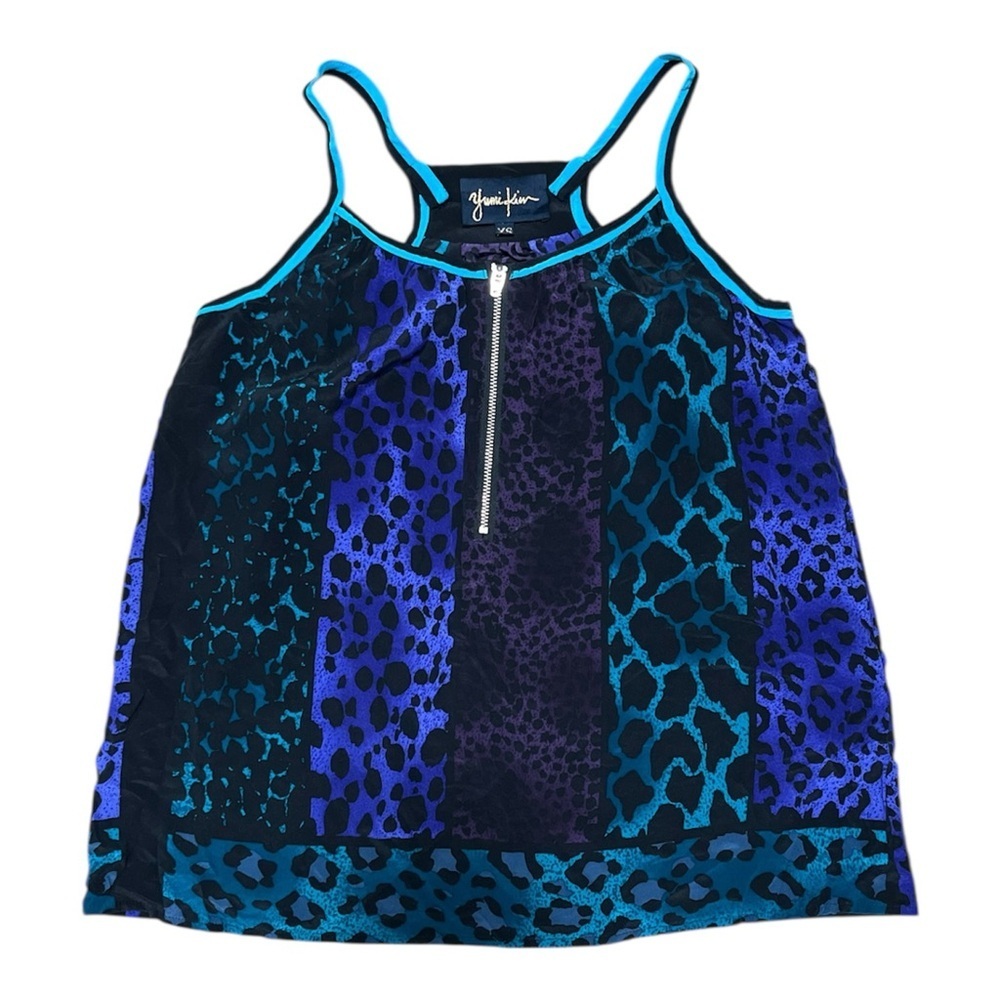 YUMI KIM Silk Leopard Print Multi Colored Tank Top Size XS